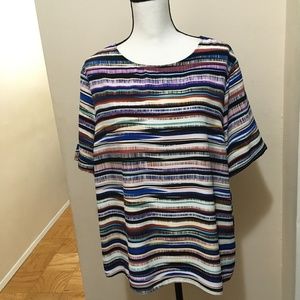 Multi colored short sleeve blouse